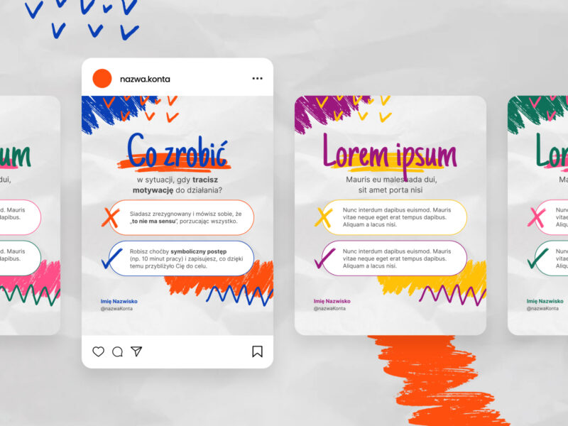 Szablon posta na Instagram „Check & Cross” w Canvie